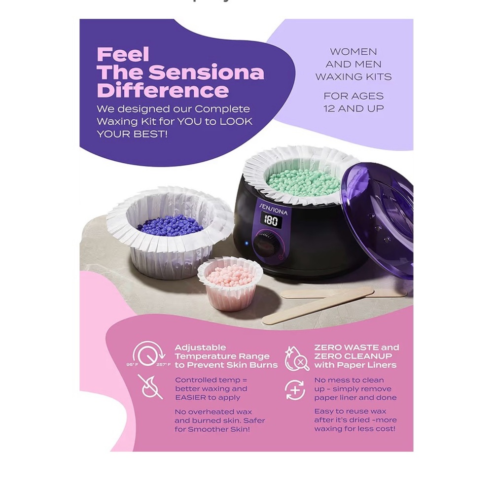 SENSIONA Black and Purple Digital Wax Warmer Kit NIB - Picture 6 of 11
